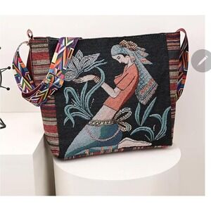 Womens‎ Embroidered Tapestry Hobo Bag Boho Hippie Crossbody Shoulder Bag